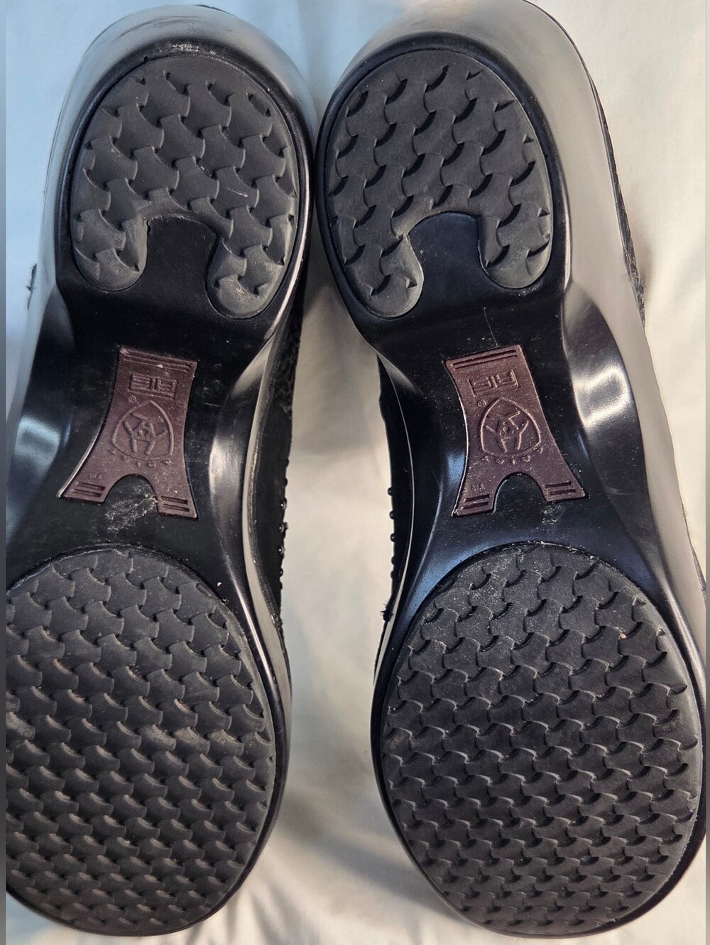 Ariat Bella Black Leather Slip-On Comfort Clogs Floral Embellishments Sz 10B - Picture 10 of 14